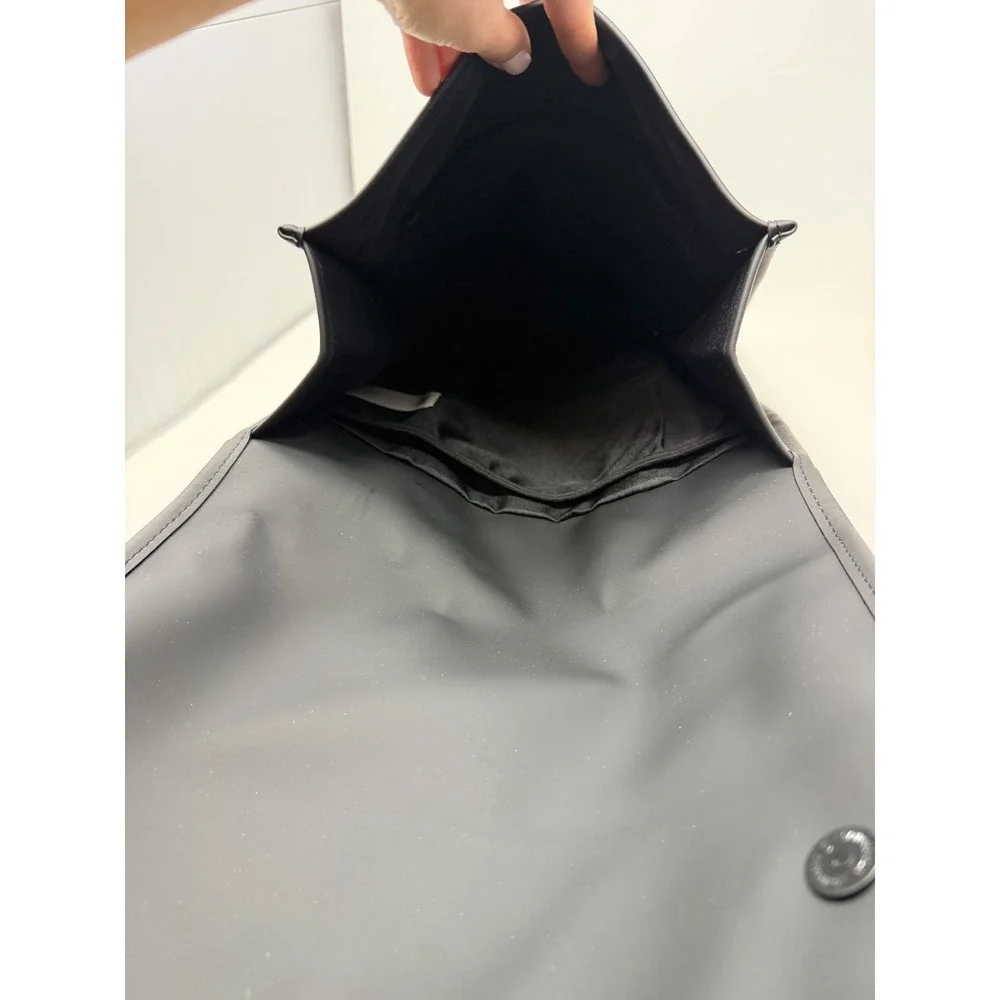 Rains Black Waterproof Laptop Backpack Matte Rucksack Macrobond‎ Logo Minimalist